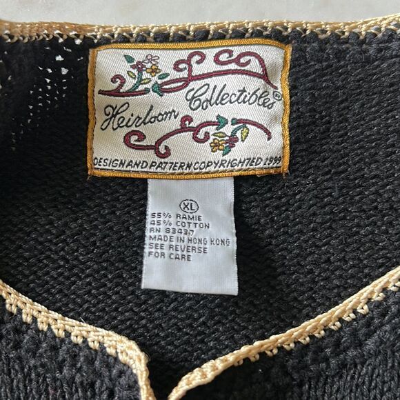 Heirloom Collectables Vintage World Party 2000 embroidered sweater cardigan XL - Picture 10 of 11